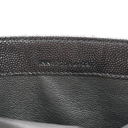 Saint Laurent Grain De Poudre Matelasse Chevron Monogram Flap Wallet Black 7 of 7