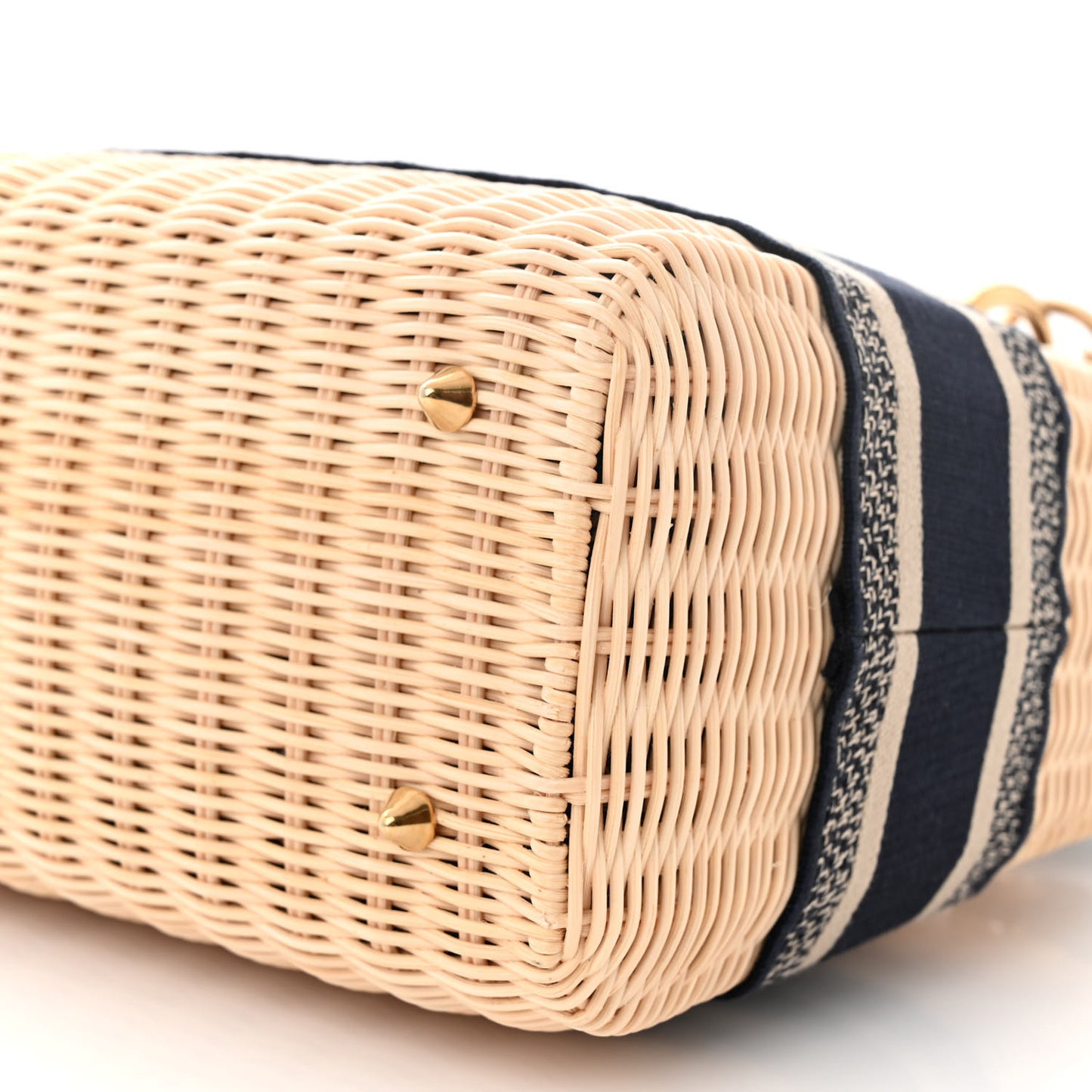 Wicker Oblique Medium Lady Dior Bag Blue