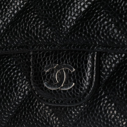 Chanel Caviar Quilted Large Gusset Flap Wallet Black 13 of 14