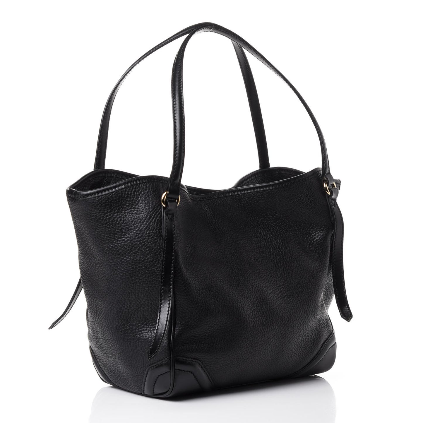 Grainy Calfskin Small Canterbury Tote Black