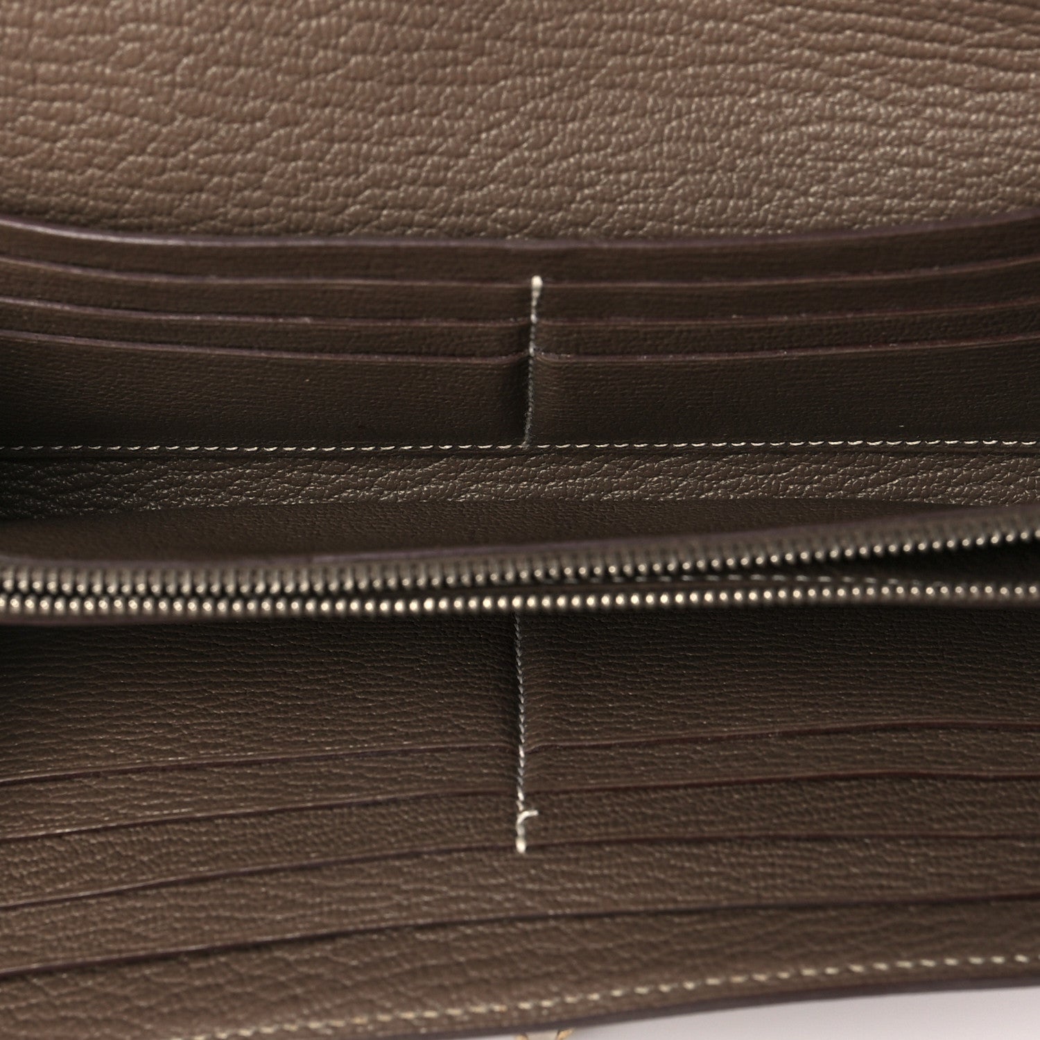 Hermes Chevre Mysore Kelly Longue Wallet Etoupe 5 of 6