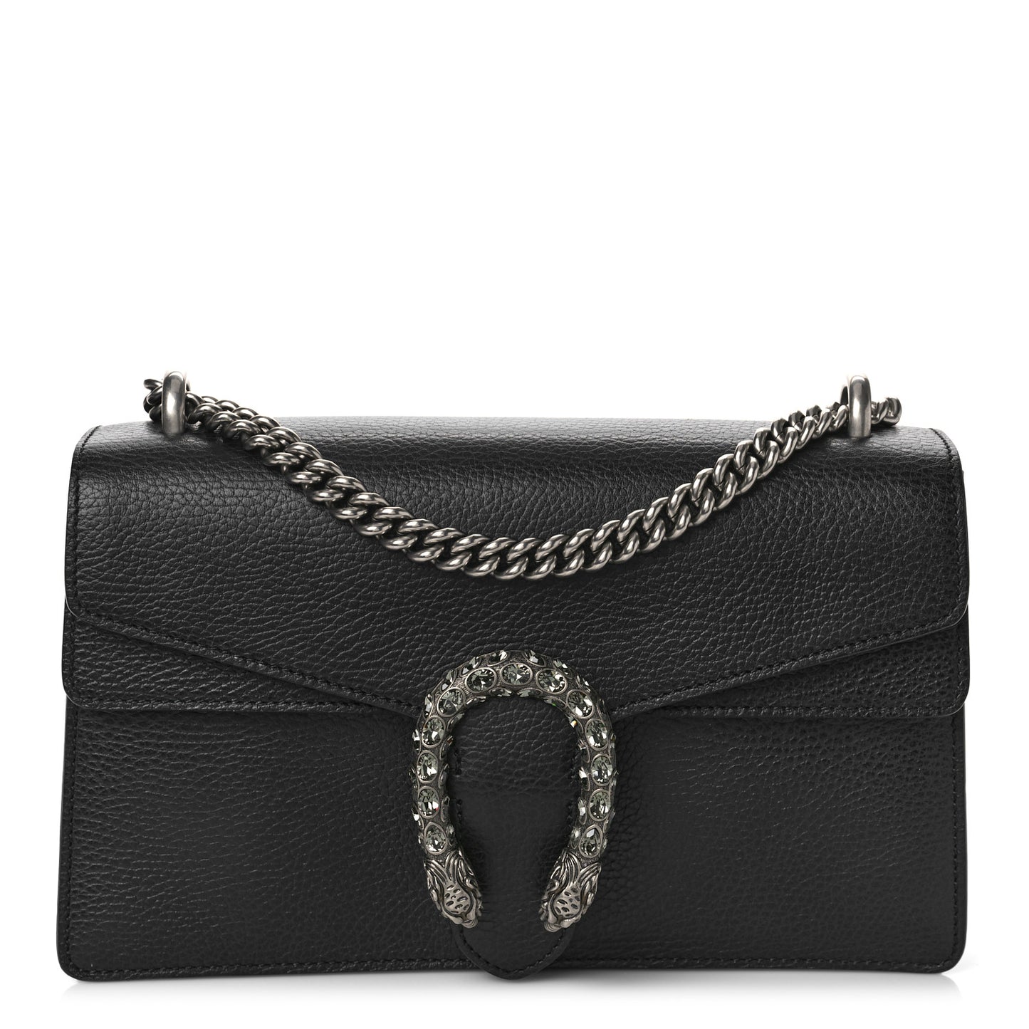 Pebbled Calfskin Small Dionysus Shoulder Bag Black