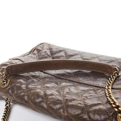 Chanel Crumpled Caviar Quilted Large Shiva Flap Brown 8 of 9