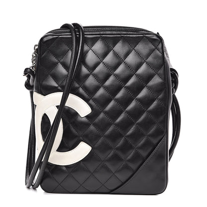 Chanel Calfskin Quilted Medium Cambon Messenger Black White 1 of 12