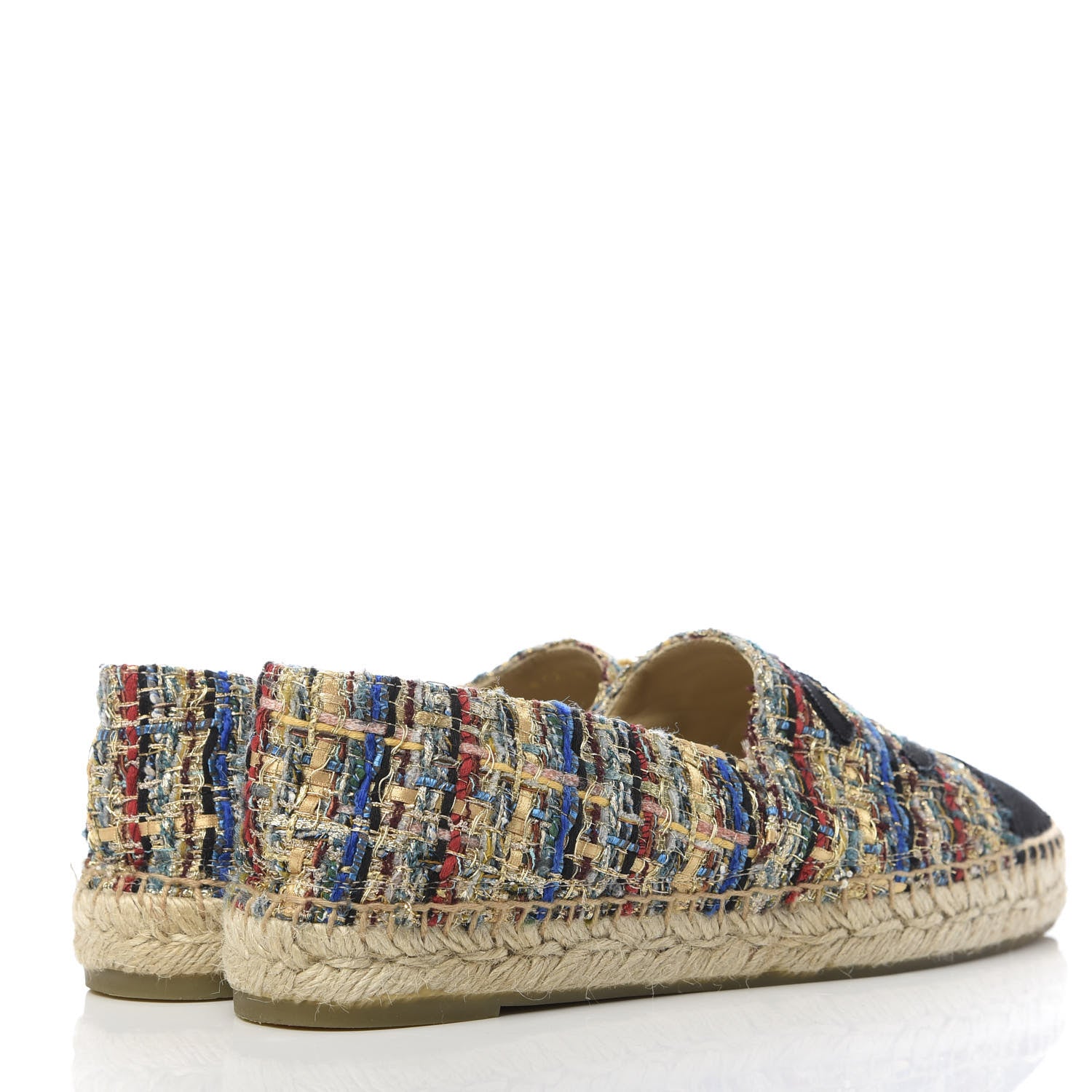Chanel Tweed Grosgrain CC Espadrilles 39 Multicolor 4 of 9