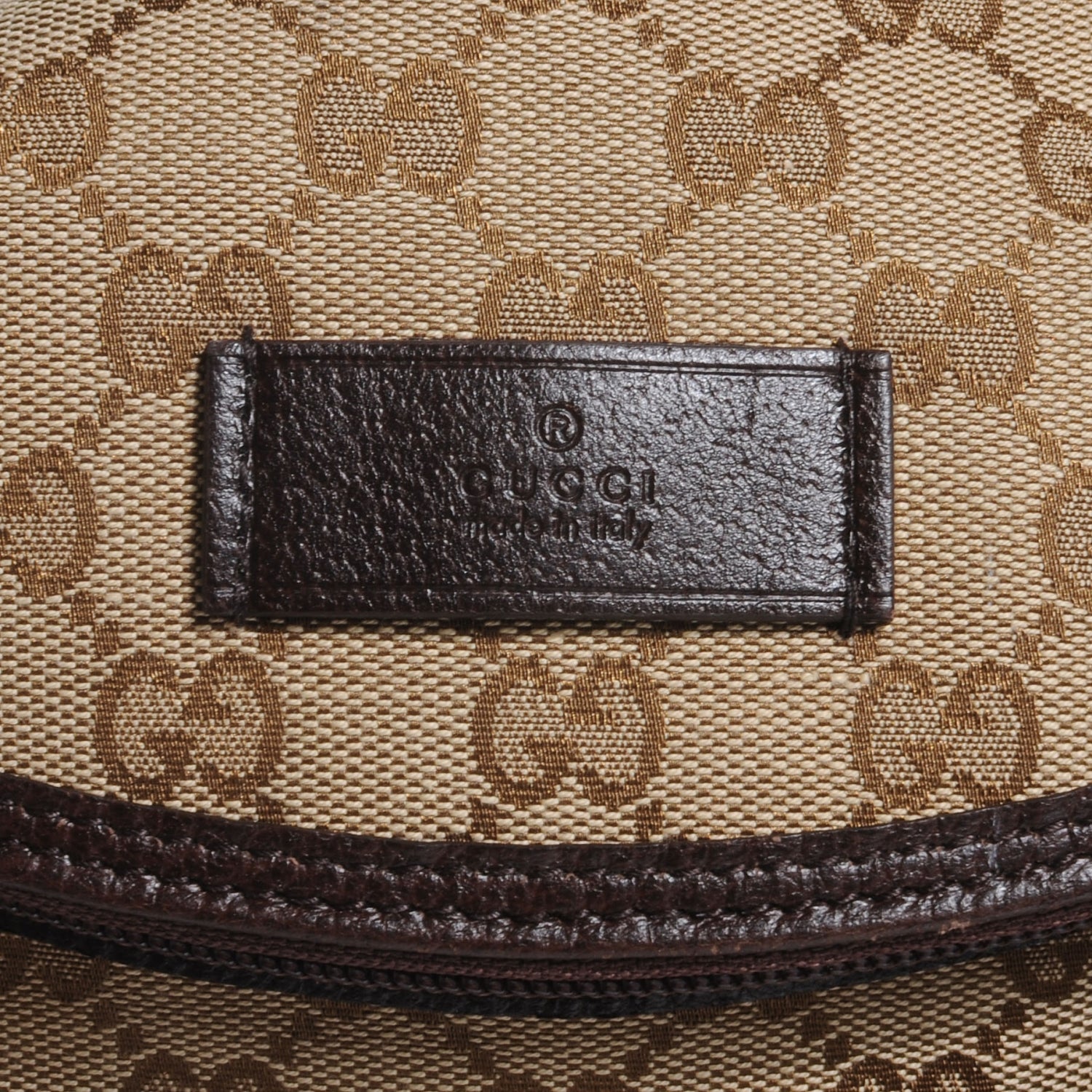 Gucci Monogram Natural Pigskin Large Diaper Bag Beige Ebony Cocoa Dark Chocolate 5 of 8