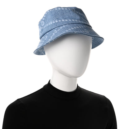 Chanel Denim Printed Bucket Hat S Blue 2 of 6