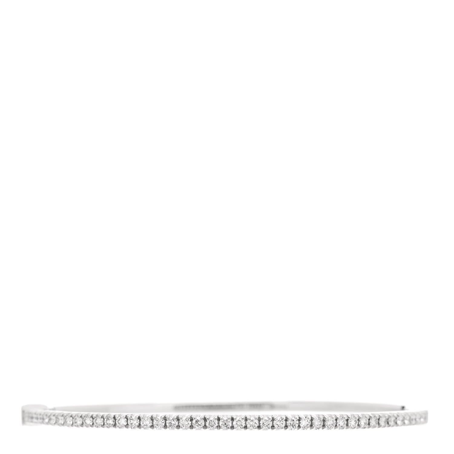 Tiffany 18K White Gold Diamond Metro Bangle Bracelet 1 of 3