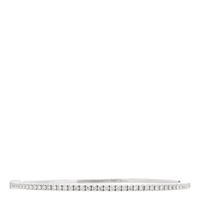 Tiffany 18K White Gold Diamond Metro Bangle Bracelet 1 of 3