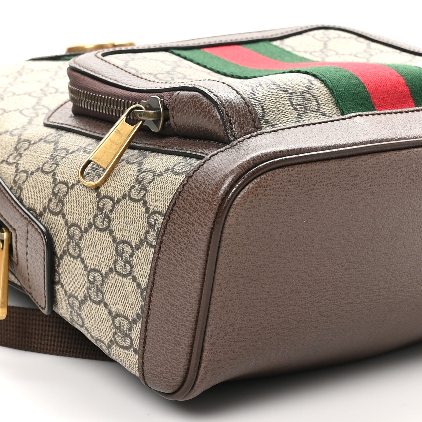 GG Supreme Monogram Calfskin Web Small Ophidia Day Backpack Beige Ebony New Acero