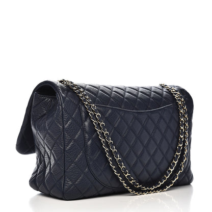 Chanel Calfskin Quilted Small XXL Travel Flap Bag Navy 3 of 10