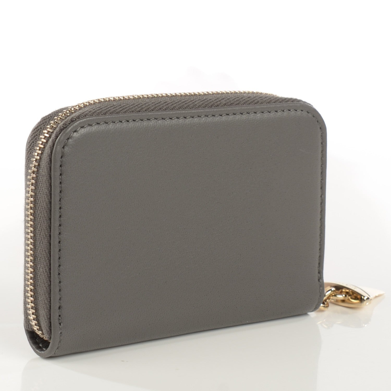 Givenchy Lambskin Shark Lock Zip Around Compact Wallet Grey 3 of 7