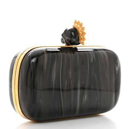 Alexander McQueen PVC Marble Skull Box Clutch Black Multicolor 3 of 10