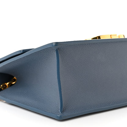 Christian Dior Grained Calfskin Embossed 30 Montaigne Chain Flap Bag Blue 9 of 12