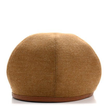 Hermes Jersey De Laine Gabrielle Beret Hat 59 Gold 3 of 8