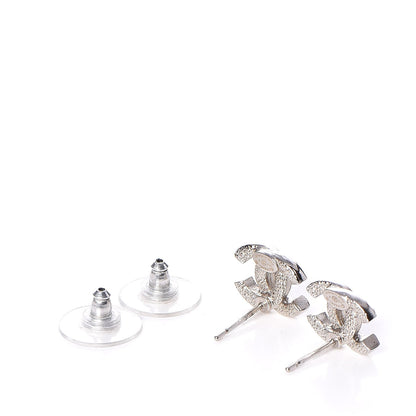 Chanel Crystal Mini CC Earrings Silver 3 of 5