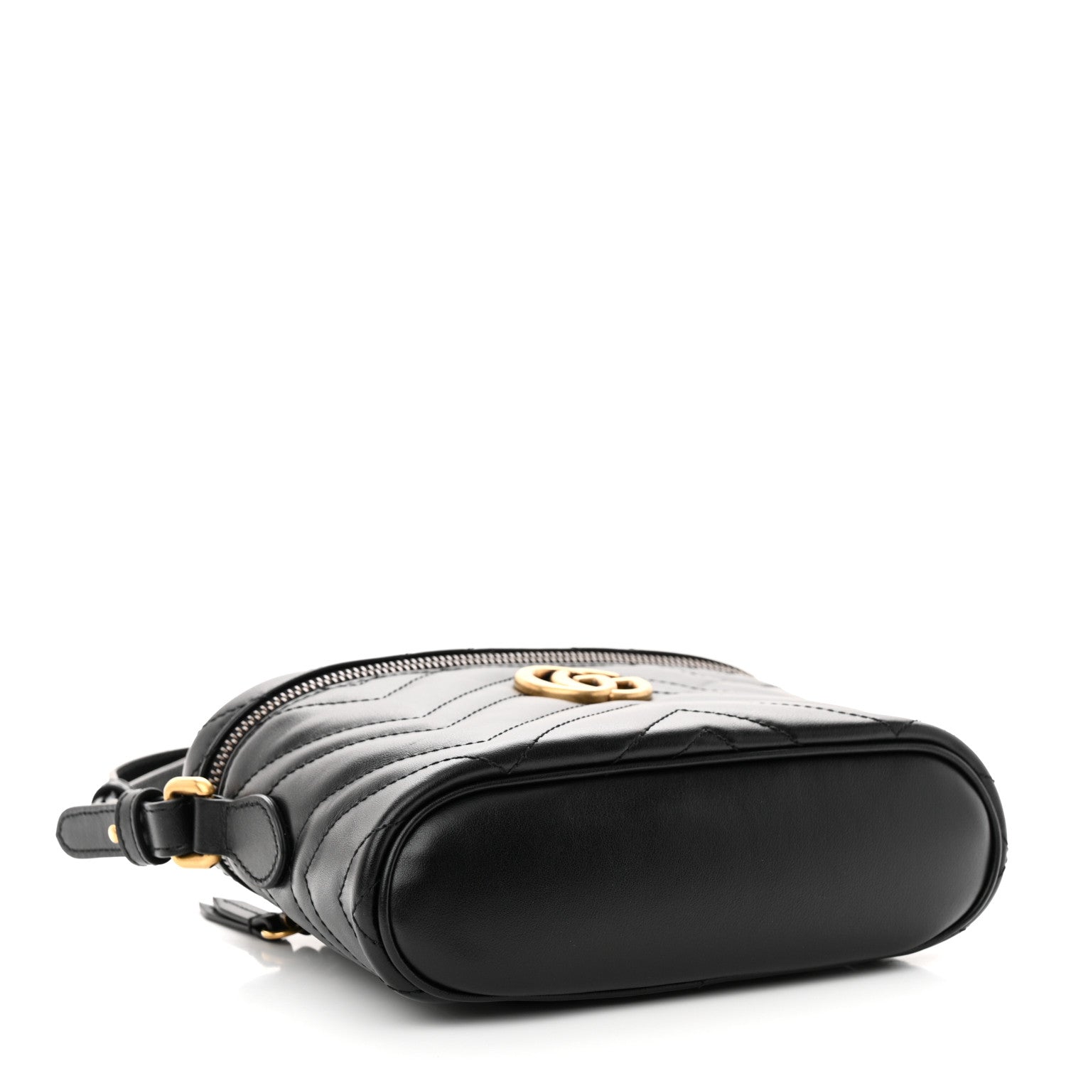 Gucci Calfskin Matelasse Small GG Marmont Vanity Cosmetic Case Black 4 of 10
