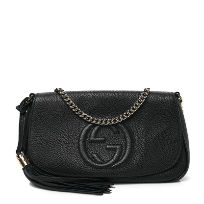 Gucci Pebbled Calfskin Medium Soho Flap Crossbody Black 1 of 8