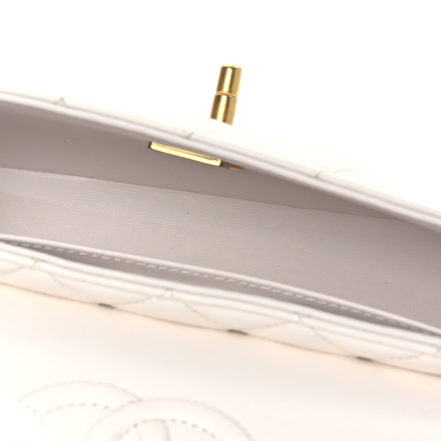 Chanel Lambskin Quilted Mini Flap Top Handle Bag White 5 of 12