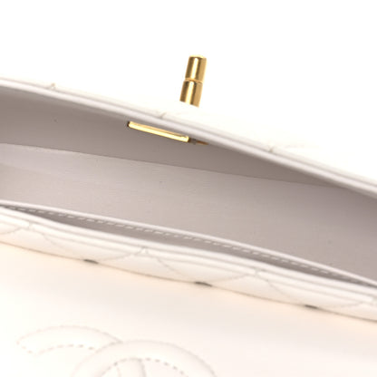 Chanel Lambskin Quilted Mini Flap Top Handle Bag White 5 of 12