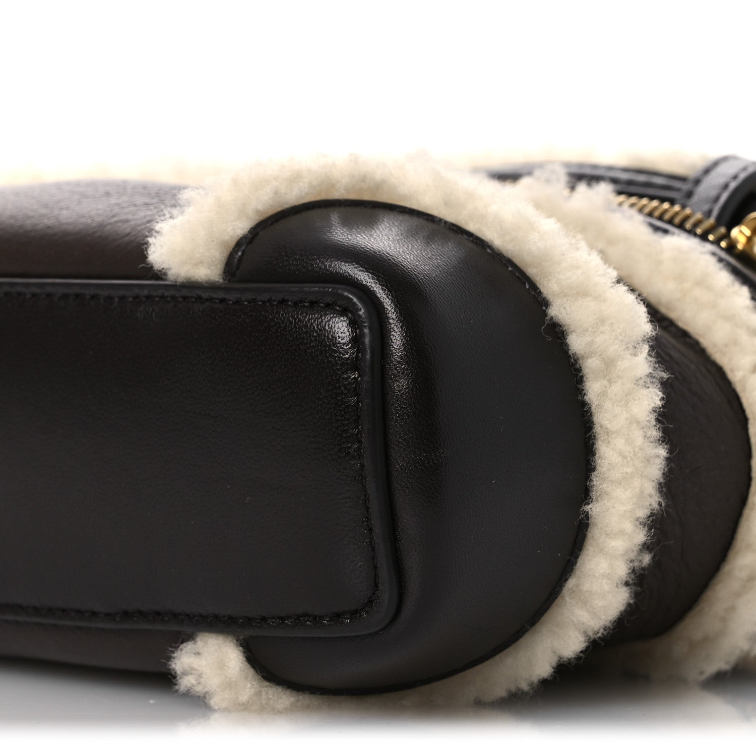 Bottega Veneta Calfskin Shearling Bang Bang Vanity Case Light Brown Teddy 10 of 11