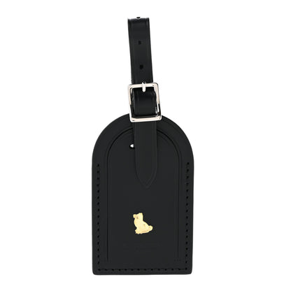 Louis Vuitton Calfskin Dog Luggage Tag Black 1 of 3