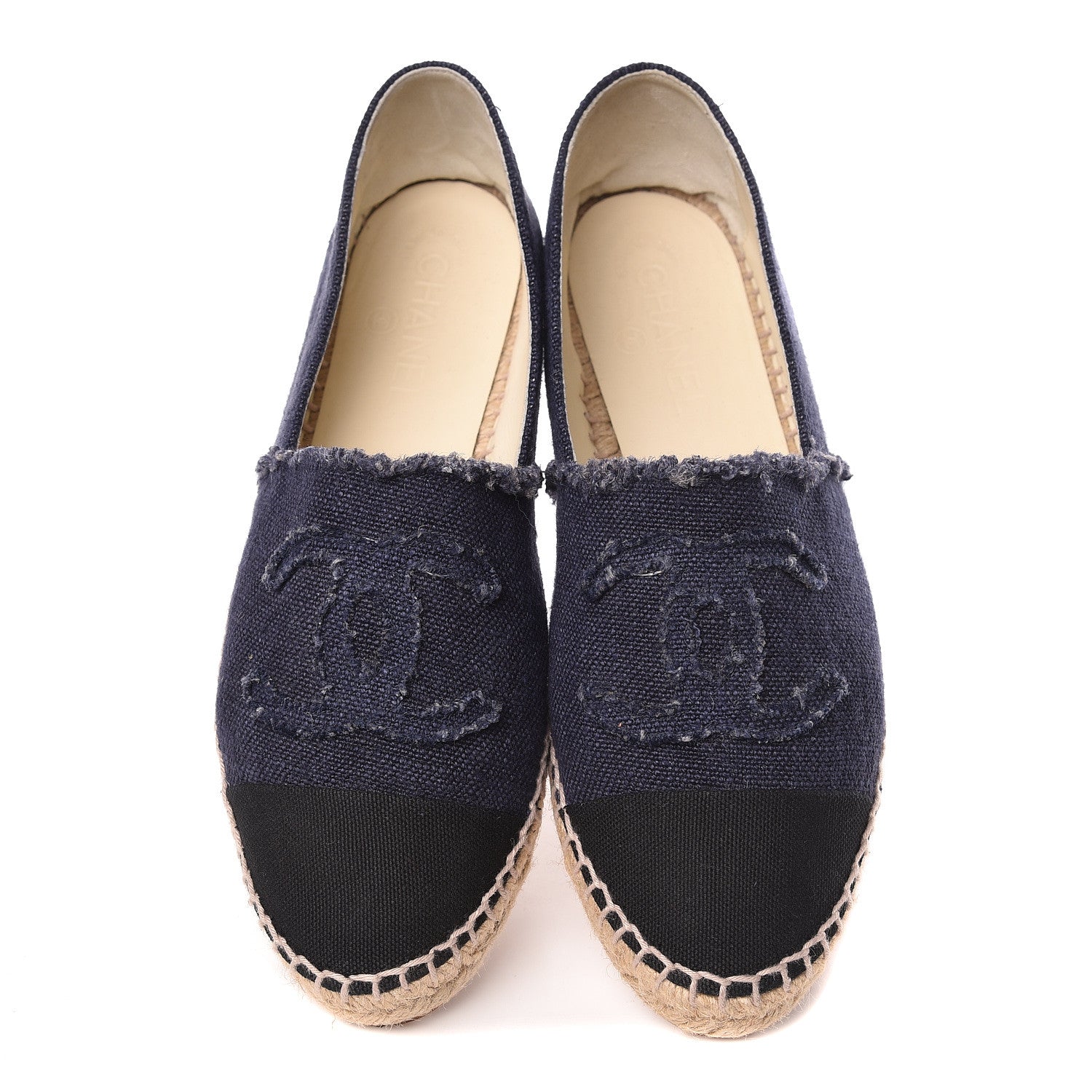 Chanel Canvas CC Espadrilles 40 Navy Black 7 of 16