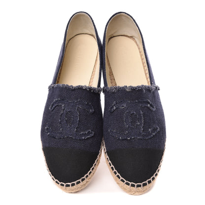Chanel Canvas CC Espadrilles 40 Navy Black 7 of 16