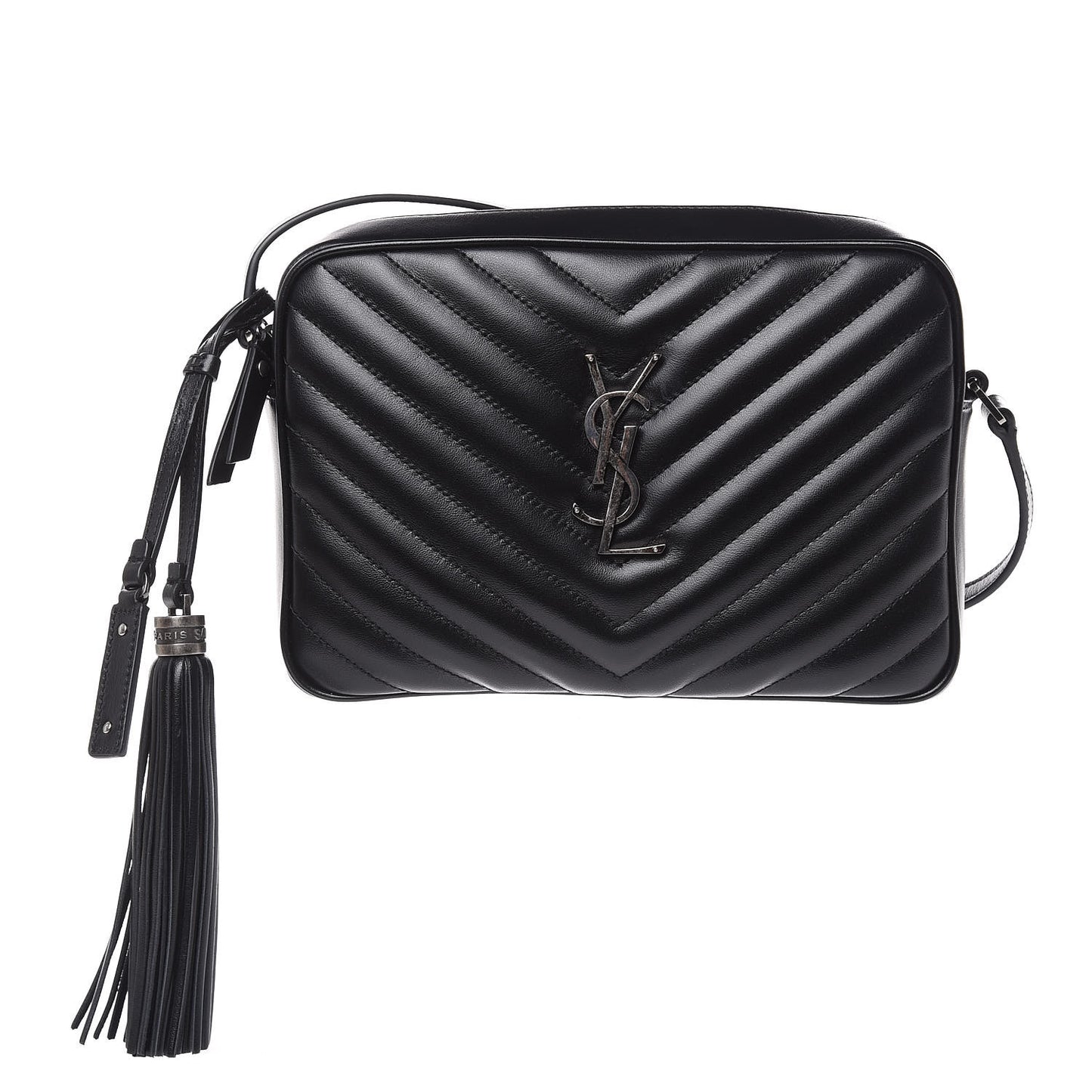 Calfskin Matelasse Monogram Lou Camera Bag Black