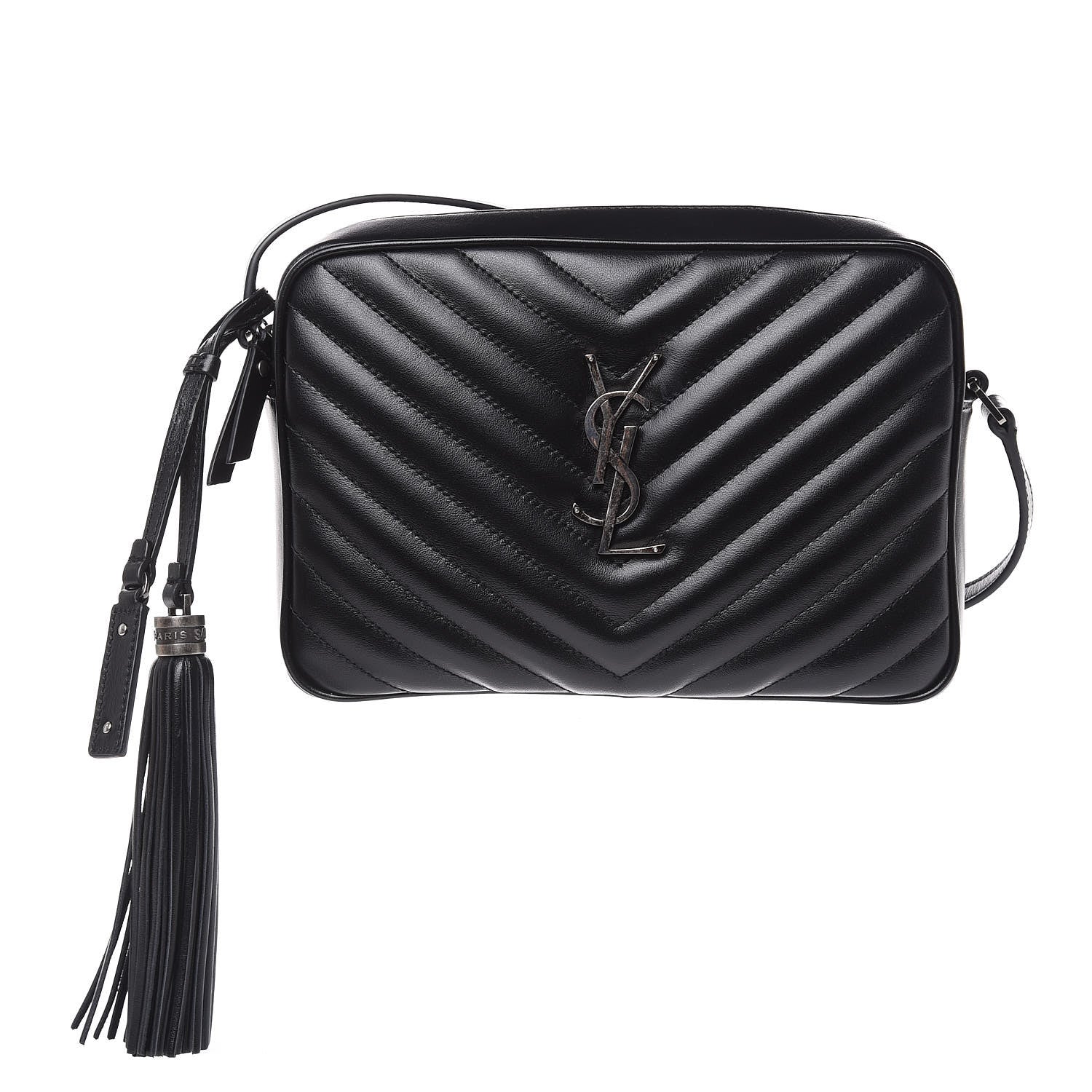 Saint Laurent Calfskin Matelasse Monogram Lou Camera Bag Black 1 of 9