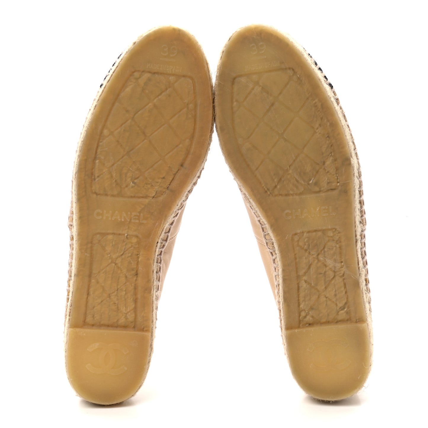Lambskin CC Espadrilles 39 Beige Black