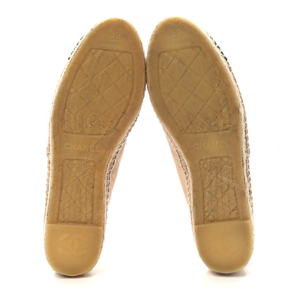 Chanel Lambskin CC Espadrilles 39 Beige Black 5 of 9