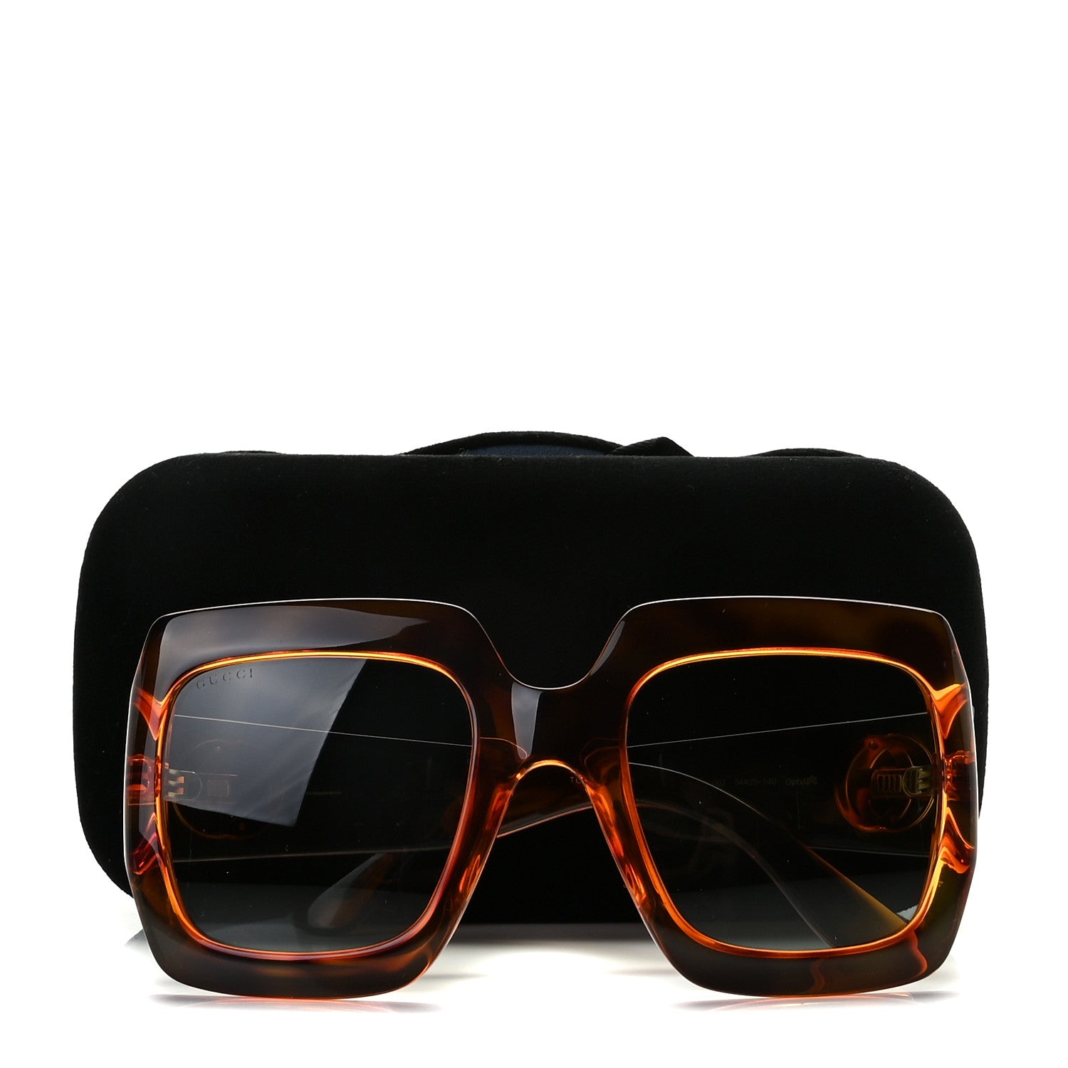 Gucci Acetate Square Frame Sunglasses GG 0053S Havana 7 of 7