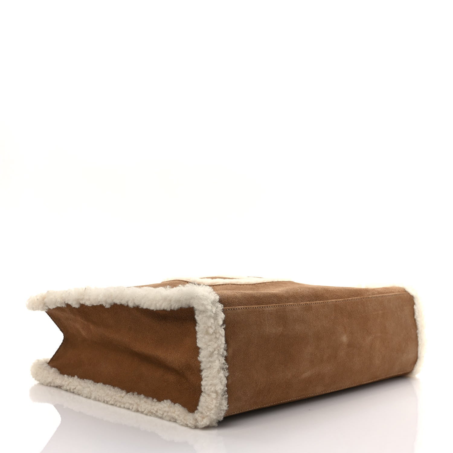 Telfar X UGG Suede Shearling Medium Shopping Bag Chestnut 4 of 9