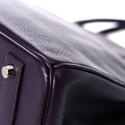 Hermes Taurillon Clemence Birkin 40 Raisin 36 of 46