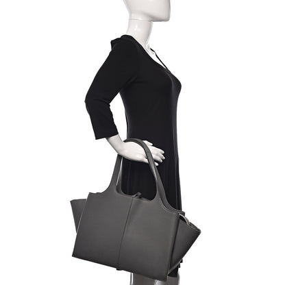 Celine Baby Grained Calfskin Medium Tri-Fold Bag Grey 2 of 13