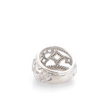 David Yurman Sterling Silver Pave Diamond 16mm Quatrefoil Ring 53 6.5 3 of 5