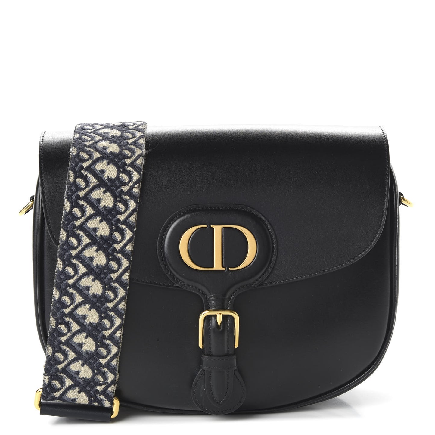 Box Calfskin Large Bobby Flap Black