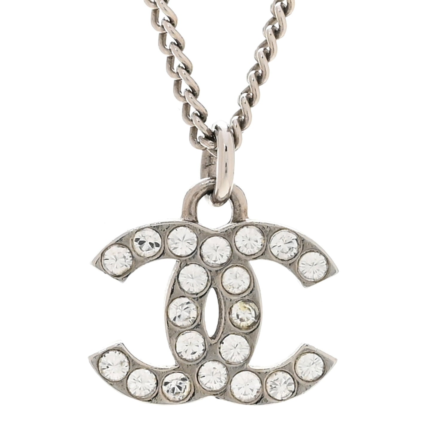 Crystal Timeless CC Necklace Silver