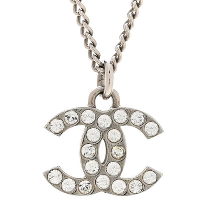 Chanel Crystal Timeless CC Necklace Silver 4 of 7