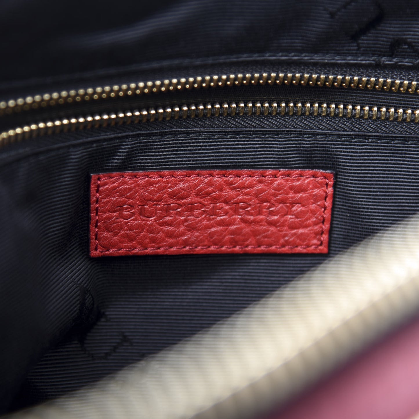 Heritage Grain Check Embossed Small Orchard Bowling Bag Military Red