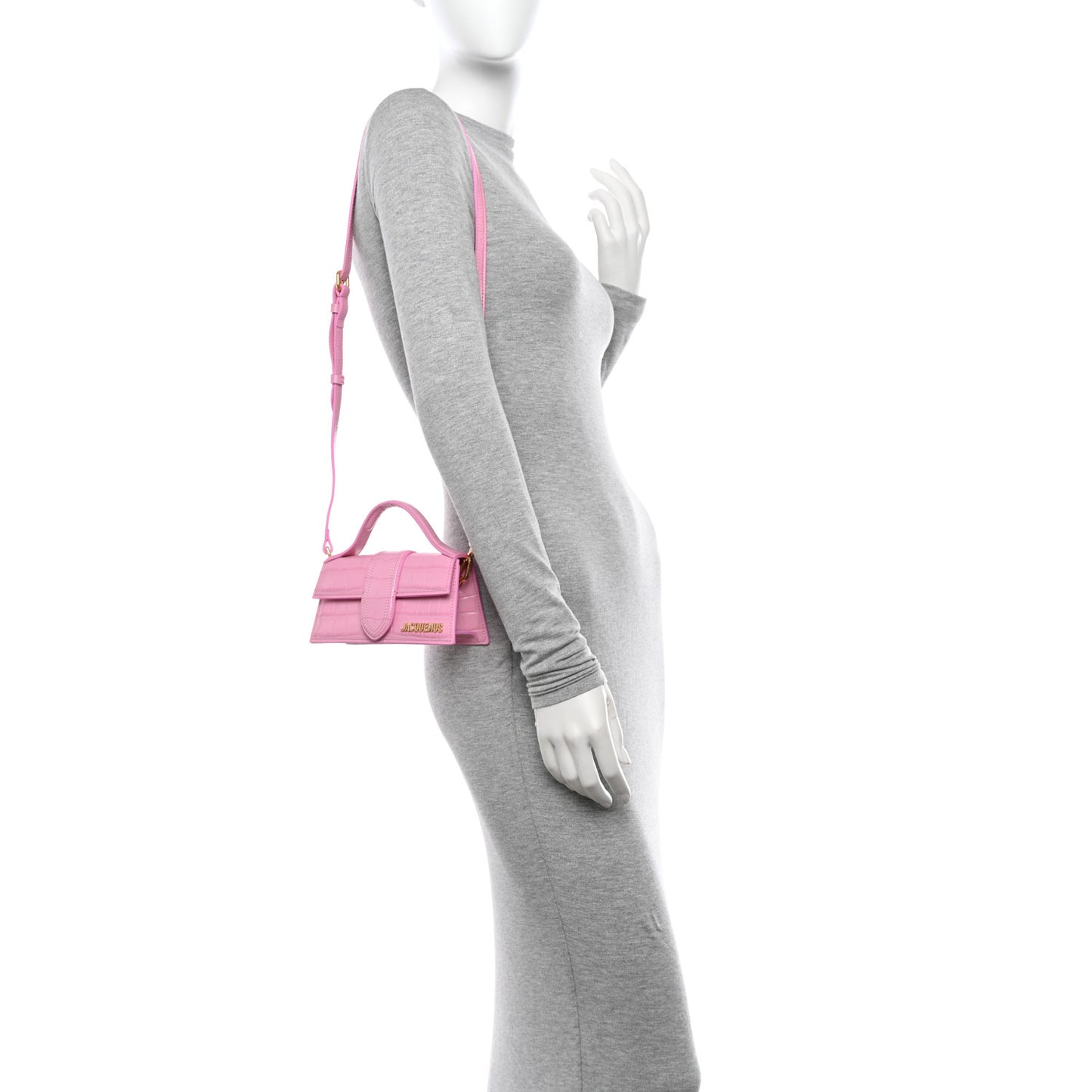 Calfskin Crocodile Embossed Le Bambino Pink