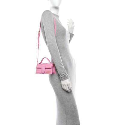 Jacquemus Calfskin Crocodile Embossed Le Bambino Pink 2 of 12
