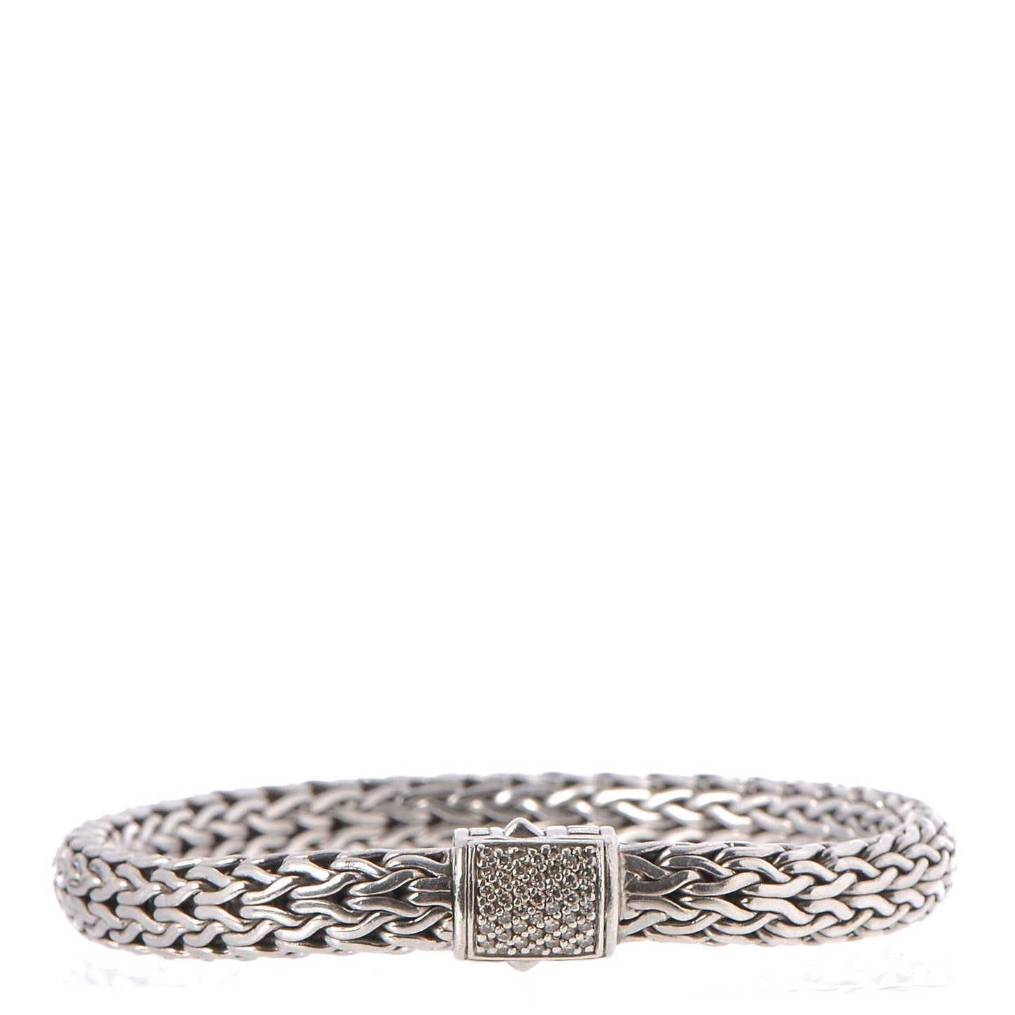 Sterling Silver Diamond 7.5mm Classic Chain Bracelet