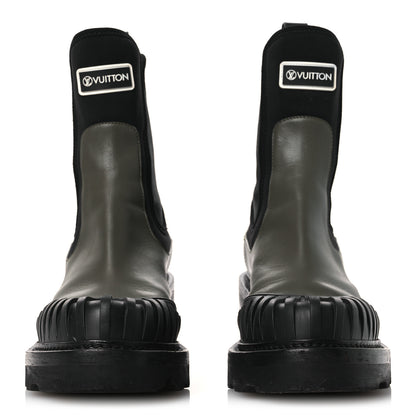 Louis Vuitton Calfskin Beaubourg Ankle Boots 39 Black Green 3 of 14