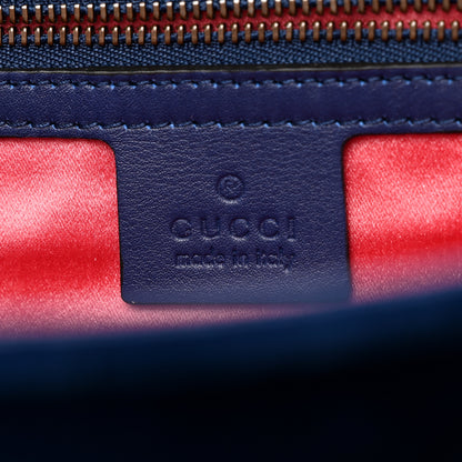 Gucci Velvet Matelasse GG Marmont Clutch Cobalt Blue 6 of 10