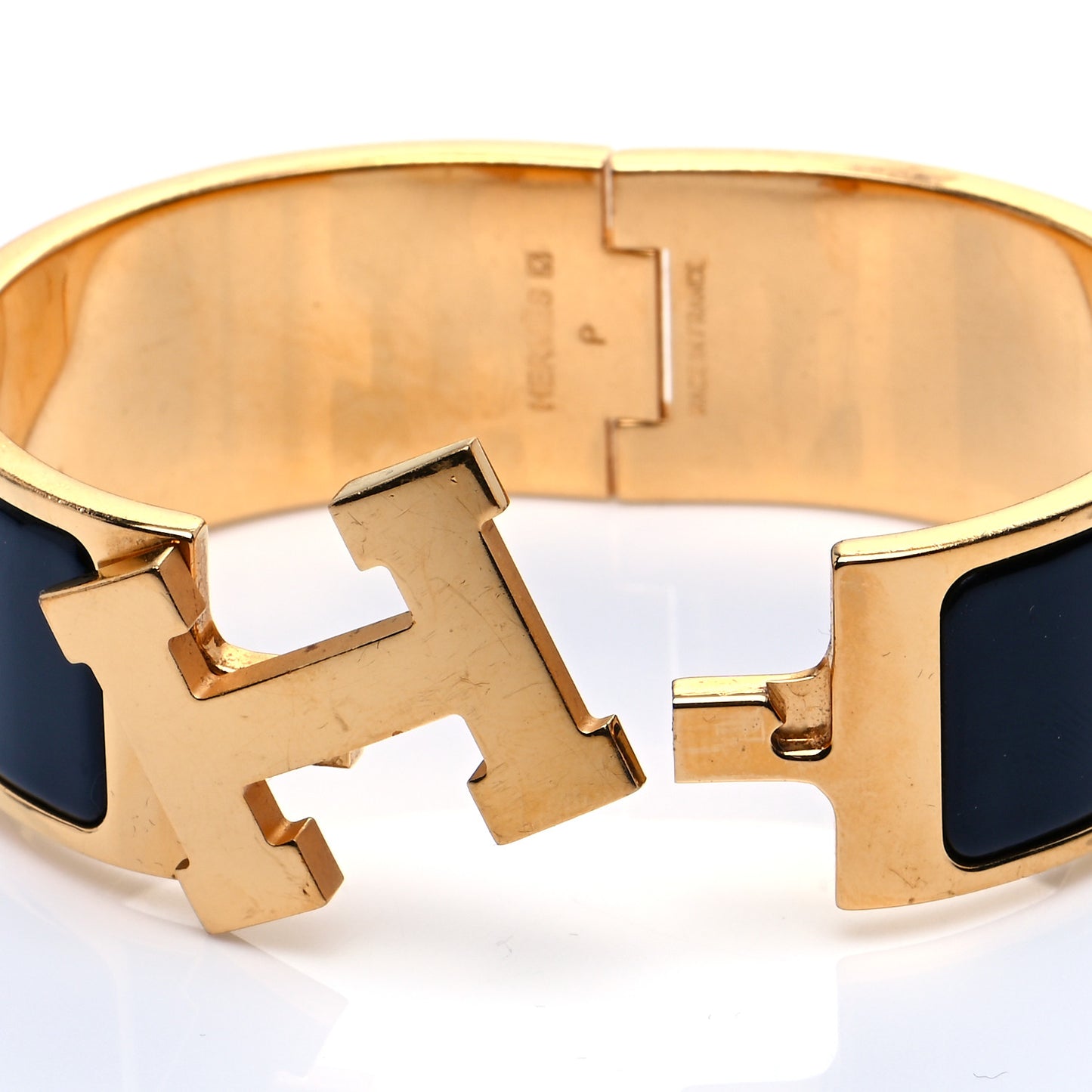 Enamel Wide Clic Clac H Bracelet Black