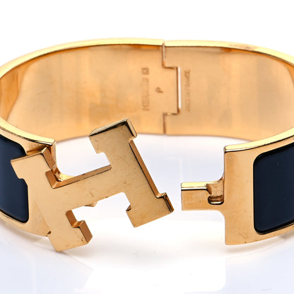 Hermes Enamel Wide Clic Clac H Bracelet Black 6 of 6