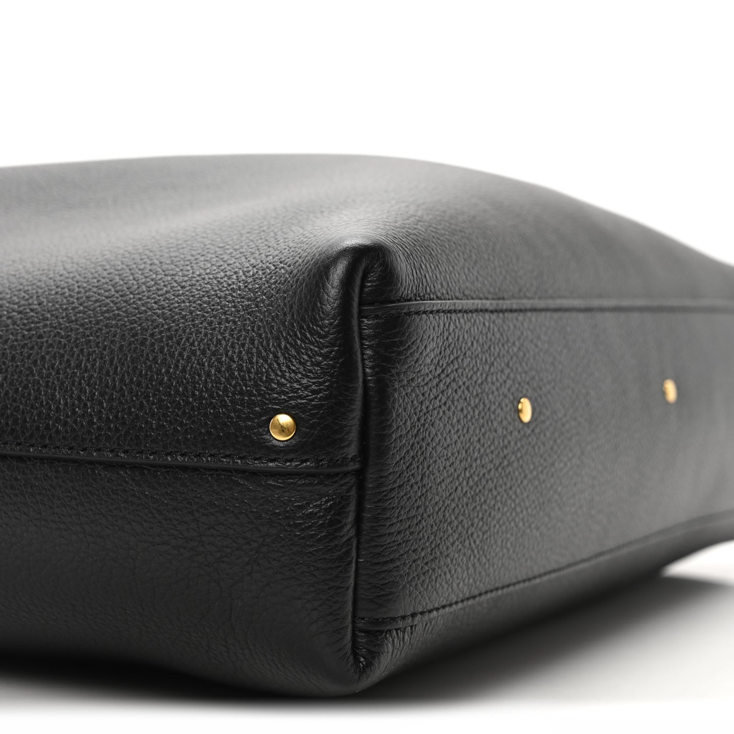 Grained Calfskin Marcie Hobo Bag Black