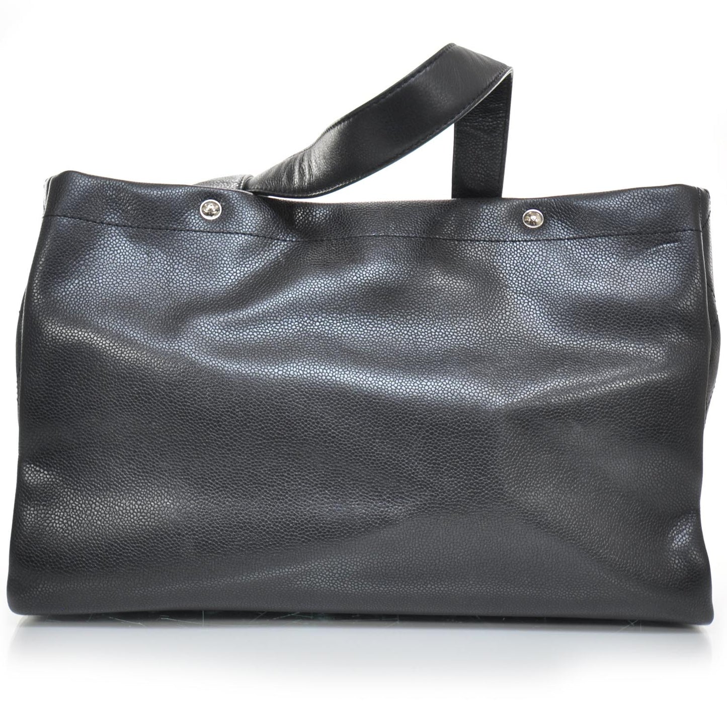 Caviar Quilted Executive Cerf Shopper Tote Black